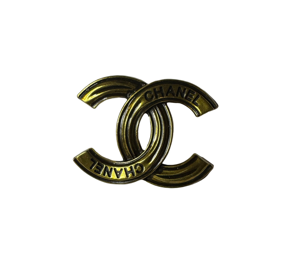 CC Engraved Brass Brooch